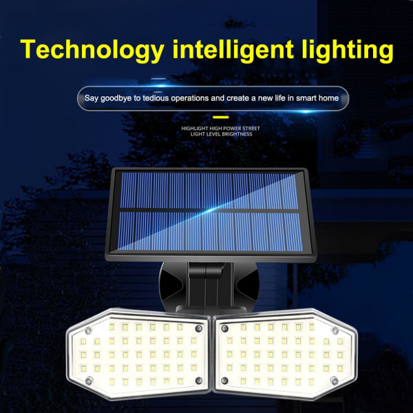 78 LED Vattentät LED Vägglampa Säkerhetsrörelsesensor Solar Trädgårdslampa