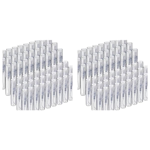 120 st mini sprayflaskor, 3 ml 5 ml mini genomskinliga plastsprayflaskor tomma små tomma provbehållare Transparent white