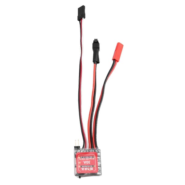 2X Micro-ESC 30A børstet ESC elektronisk hastighetskontroller 2S 4-8V for DIY Mini 1/16 1/18 1/24 RC bil båt tank JST-plugg