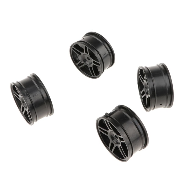 4PCS 1:10 Racing Car Wheel Fälg för HSP94123 RC Cars Tillbehör Svart