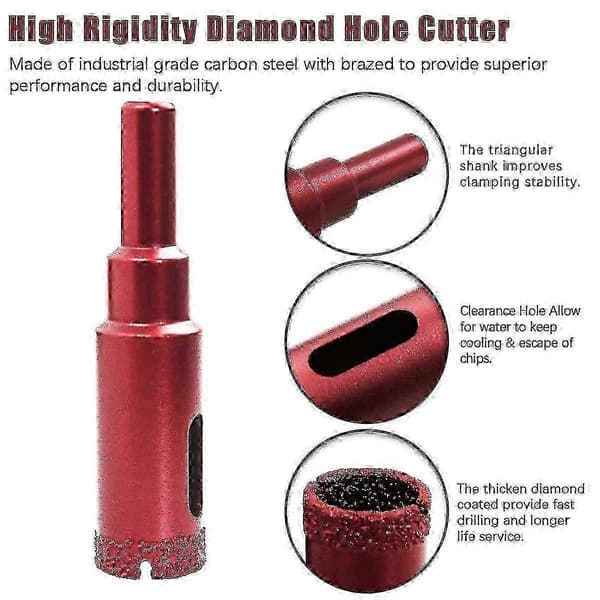 Diamantbelagt hulsavbor til glasfliser granit marmor - 11 dele sæt (6 mm til 50 mm)