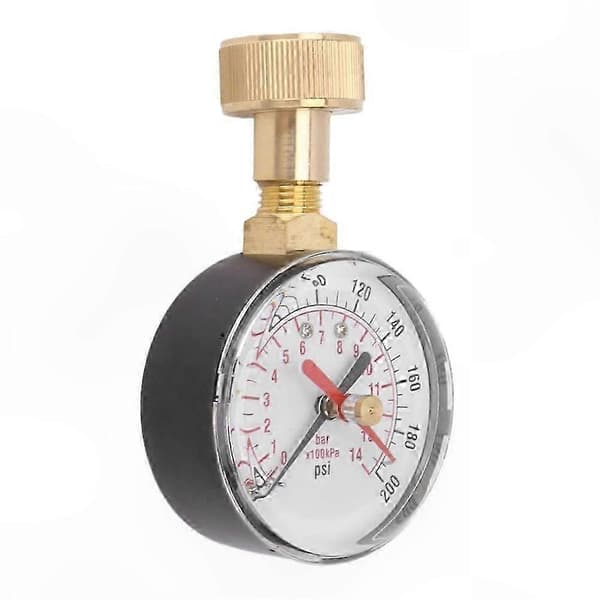 Universal udskiftningsvandtrykstester 0-200 PSI med 3/4-tommer hunslangegevind