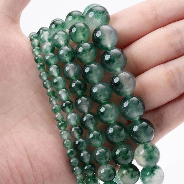 Pärlor för Smyckestillverkning DIY Armband Halsband Green Chalcedony 4mm(around 91pcs)