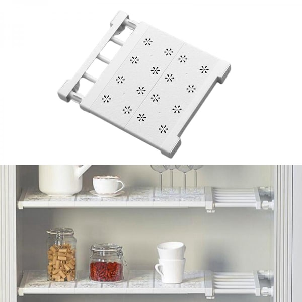 Uppgraderad Utdragbar Hylla med Spännmekanism för Garderob L:38-60cm B:36cm