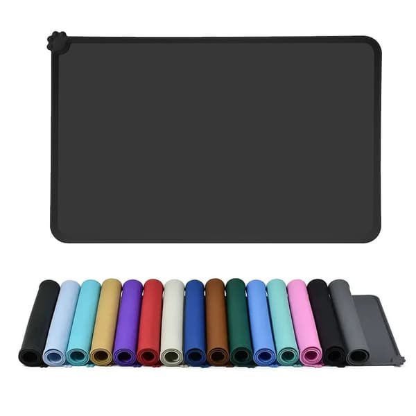[RM] Silicone mat under coffee machine (48x30cm), non-slip base compatibility with coff-black