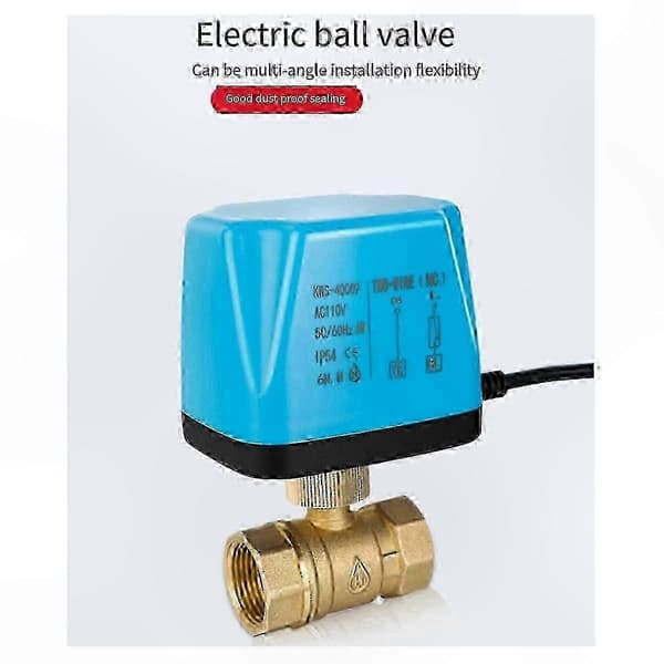 1 tomme DN25 normalt lukket elektrisk kugleventil til væskekontrol Blue  Gold