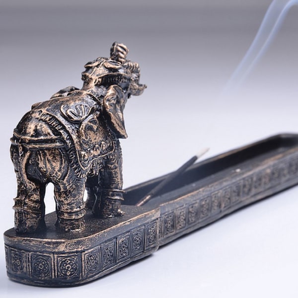 Elephant God Design rökelse brinnande hållare Resin statyett Heminredning Hantverk