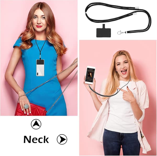[RM] 2 Pcs Phone Lanyard for Neck, Universal Cell Phone Lanyard Over Shoulder, Adjustable Mobile Phone Straps, Nylon Patch Phone