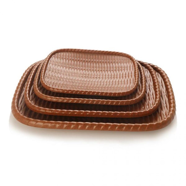 Imitation bambuvävd melamin servis oval matbricka