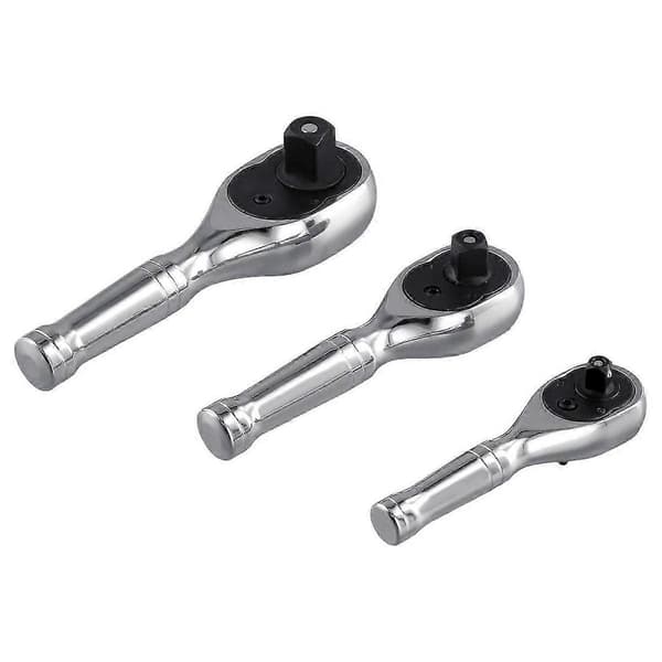 3 STK Mini Skraldenøgle 1/4 1/2 3/8 Dobbelthovedet Skraldenøgle Multifunktionel 72 Tænder Hurtigudløser Skraldenøgle