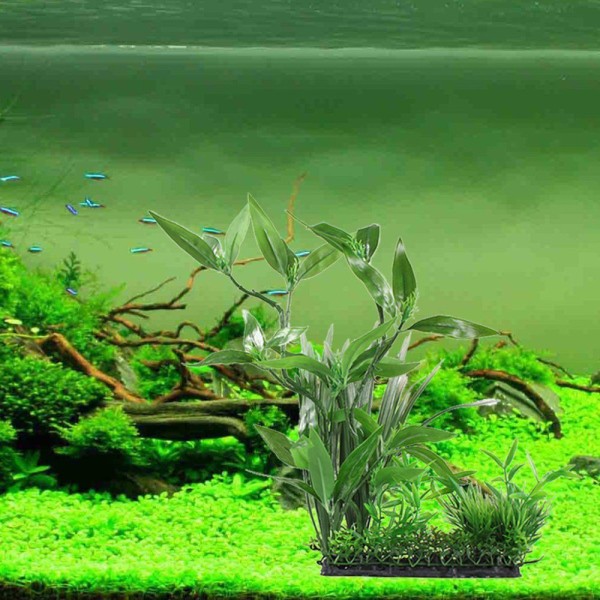 Plast Terrariumblad Amfibie Reptil Dekorativ Växt Prydnad 2