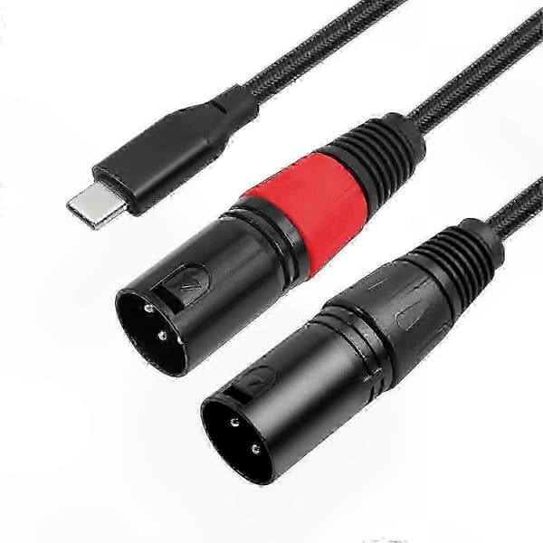 1M USB-C til Dobbelt XLR Stereo Lydkabel til Professionelle Forstærkere Forbedret Lydforbindelseskvalitet