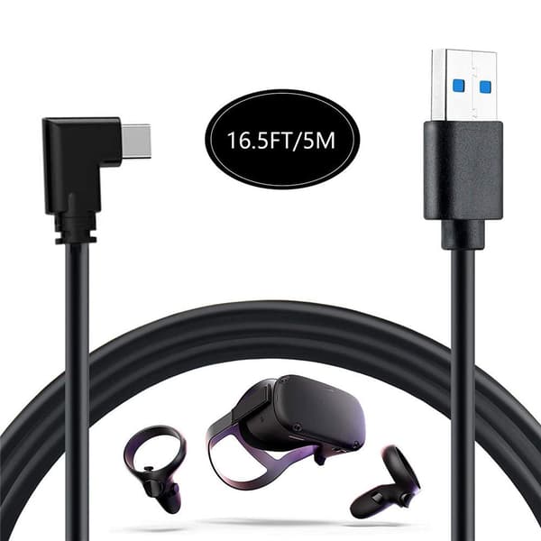 [RM]Oculus Quest VR Link-kabel USB3.0 till Type-C Datakabel 5m Svart black