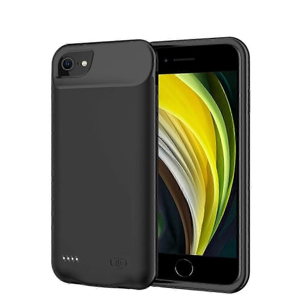 6000mAh Uppladdningsbart Förlängt Batteriladdarfodral med TPU-ram för iPhone SE (2020) 8 7 6 [S