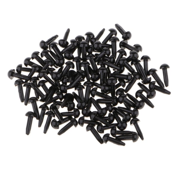 Svarta plastögon för gosedjur Leksaker gör-det-själv hantverksmaterial 3,5 mm 100 st
