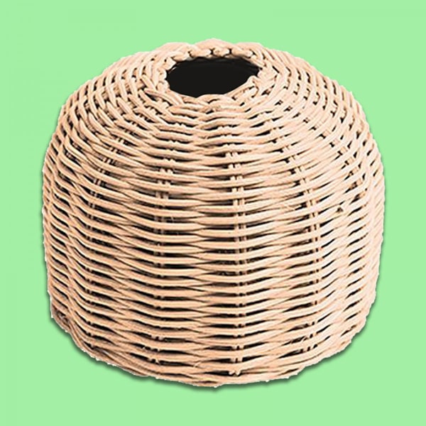 Handgjort Rattan Skydd för Gasoltub Matlagning Camping Vandring Beige S