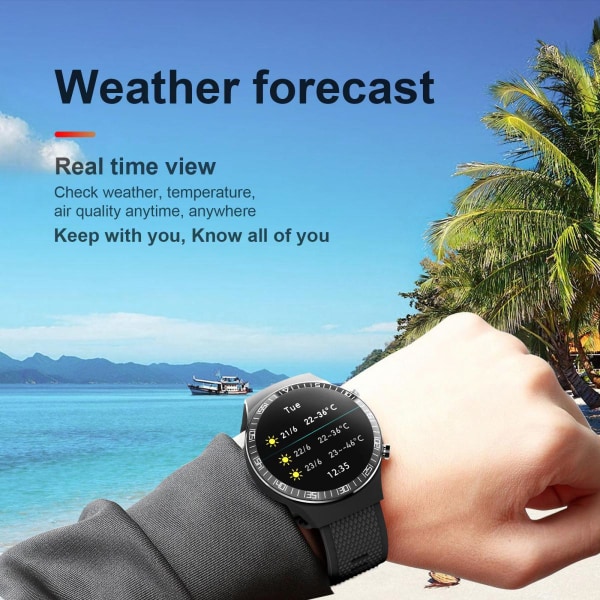 1,28" vattentät Bluetooth 4.0 Smart Watch meddelandepåminnelse för Android grå gummi