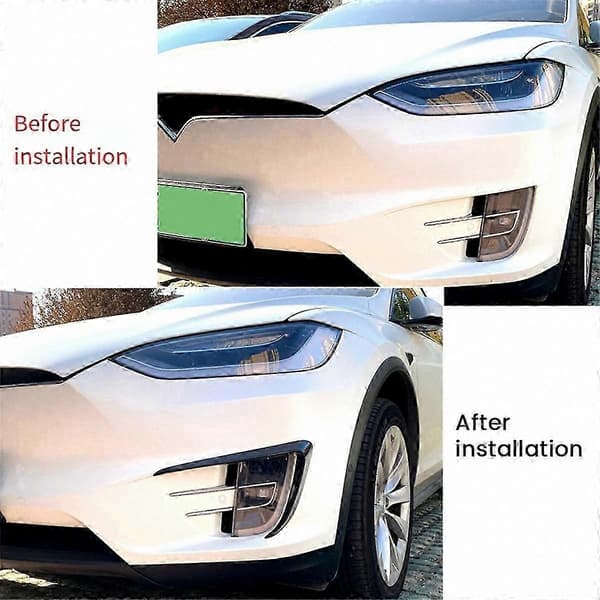 Bil Front Bumper Læbe Spoiler Glans Sort Trim Cover