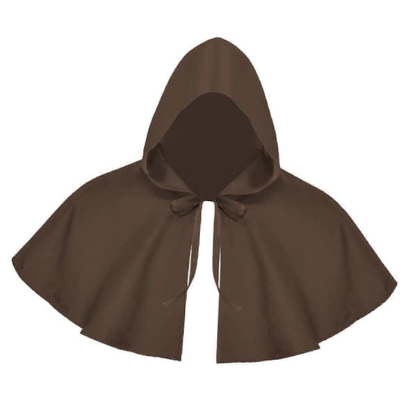 Halloween kappe Cosplay Dødskappe Hætte Sjal Middelalderlig Hætteklædt Kappe Hat Sort Coffee