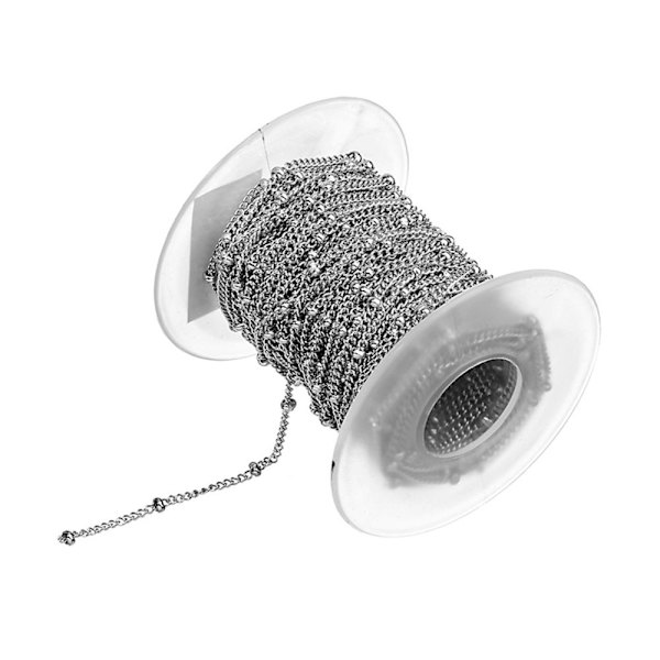 10 Meter Rostfria Pärlkedjor För DIY Smyckeshalsband 1.5mm Bred
