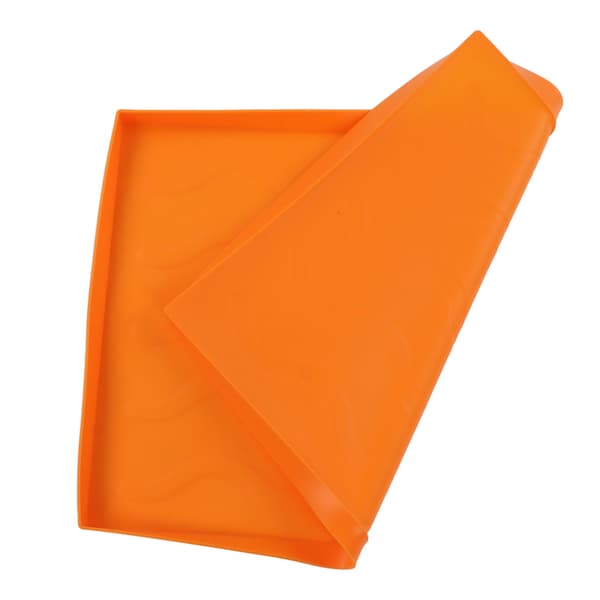 Stekeplate Silikon Beskyttelsesmatte Trekk Kraftig Silikon Grillmatte for BBQ Grill Kokeflate Medium Oransje