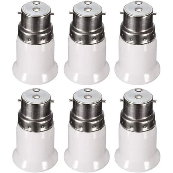 B22 til E27 230V-adapter, skrubar bajonettkonverteringssokkel, 6-pakning