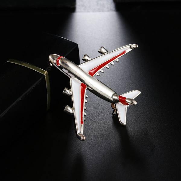 damer herrar smycken flygplan flygplansbrosch mode corsage halsband röd nål