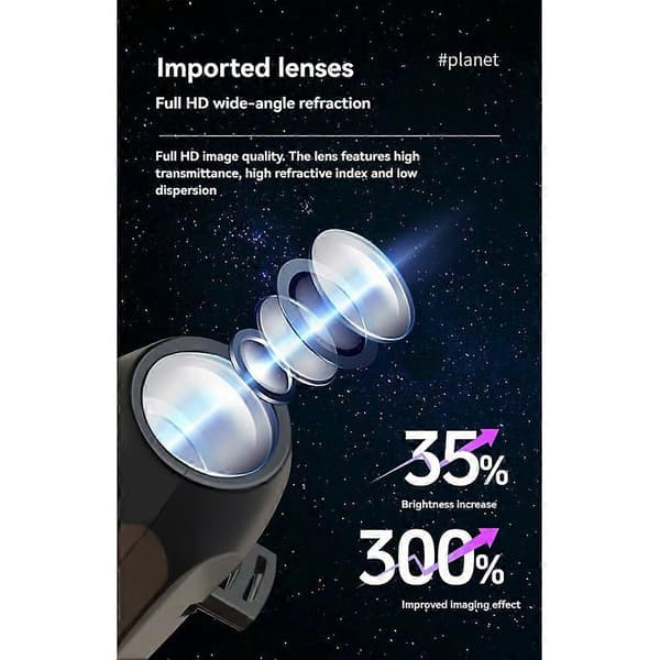Julprojektor LED-projektor Nattlampa Plug and Play HD Stjärnprojektor för sovrumstak A Black 10+1