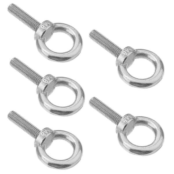 Glatt gjengeoverflate øyebolt M8x30 Byggeløftemaskiner 5 stk Silver