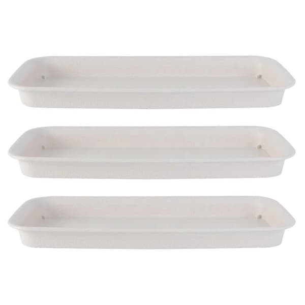 [RM]3st Plastblomkruksfat Användbara Trädgårdsblomkruksbas Mångsidiga Fat White 34X11CM