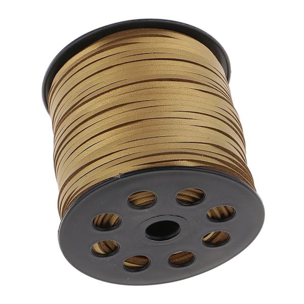 100 Yards Koreanska PU Läderband Platt Tråd 2.6mm Guld