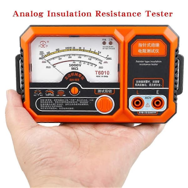 T6005 USB Genopladelig 500V Analog Isolationsmodstandstester T6005 Megaohmmeter