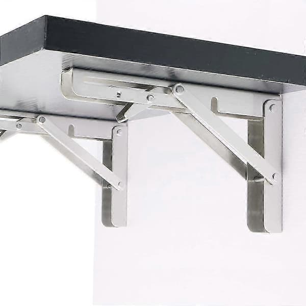 Fällbar hyllkonsol kraftig vikbar hyllstöd väggmonterad 200mm*120mm, borstad