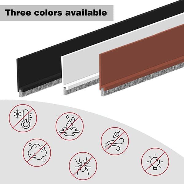 100 cm White Draft Excluder Strip for Door, Soundproof Brush Strip, Self-Adhesive and Cuttable, Draft Protection for Bottom (White)