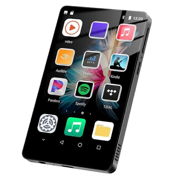 WiFi MP3-afspiller Bluetooth 5.0 MP5-afspiller 4.0 tommer fuld touchskærm Android Smart System MP4-musikafspiller Black