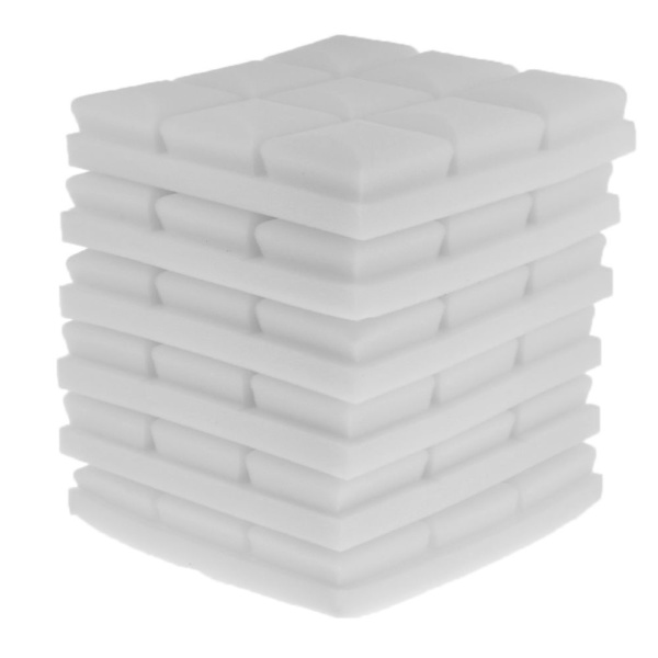 Paket med 12 Akustikskum Väggpaneler för Ljudisolering 25x25x5cm, för Hem eller Studio, Vit + Svart
