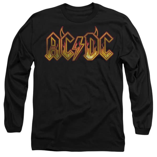 [RM]AC/DC Unisex Voksen Fire Logo T-Shirt L Sort Sort Black L