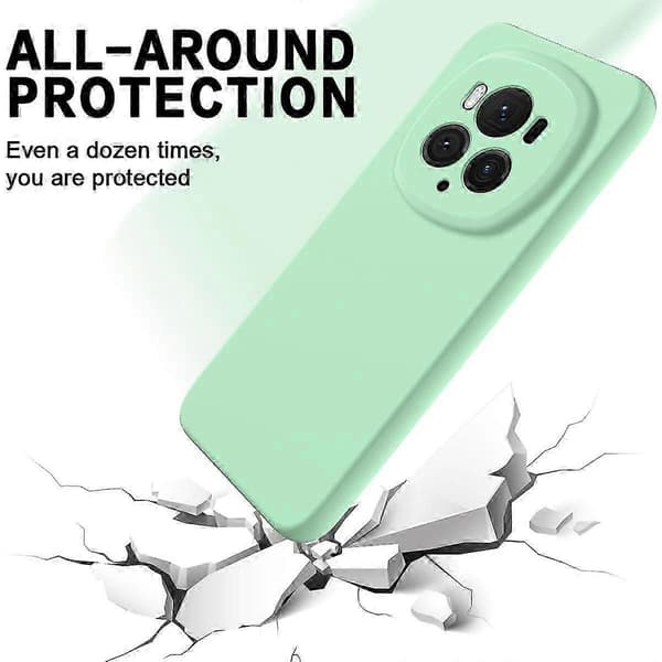 [RM] Stöttåligt mobilskal i flytande silikon med enfärgad design Green For Honor Magic6 Pro