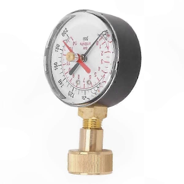 Universal udskiftningsvandtrykstester 0-200 PSI med 3/4-tommer hunslangegevind