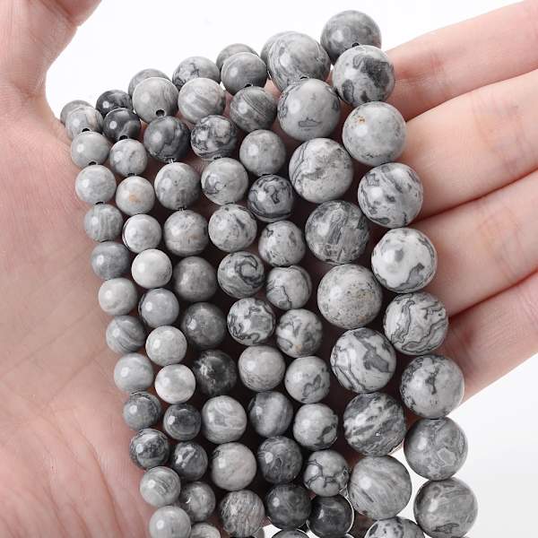 Pärlor för Smyckestillverkning DIY Armband Halsband map stone 6mm(around 61pcs)