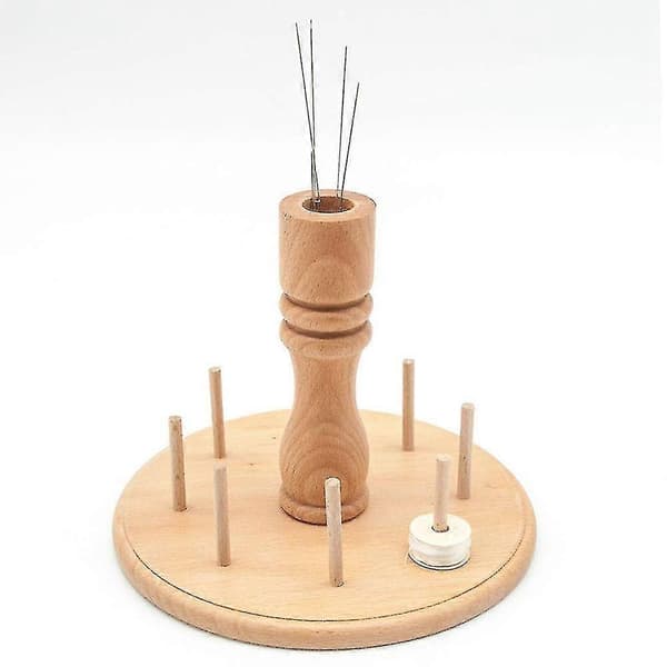 Bøgetræ 8 Spole Trådholder Syning Broderi Quiltning Stativ