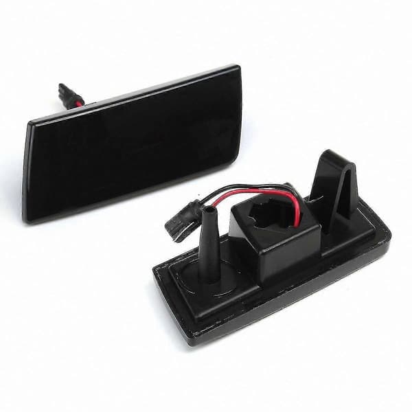 2-pak LED-sidemarkeringslys, blinklys til forkofanger, kompatibel med 2005-2010 modeller, røget sort finish Smoked black