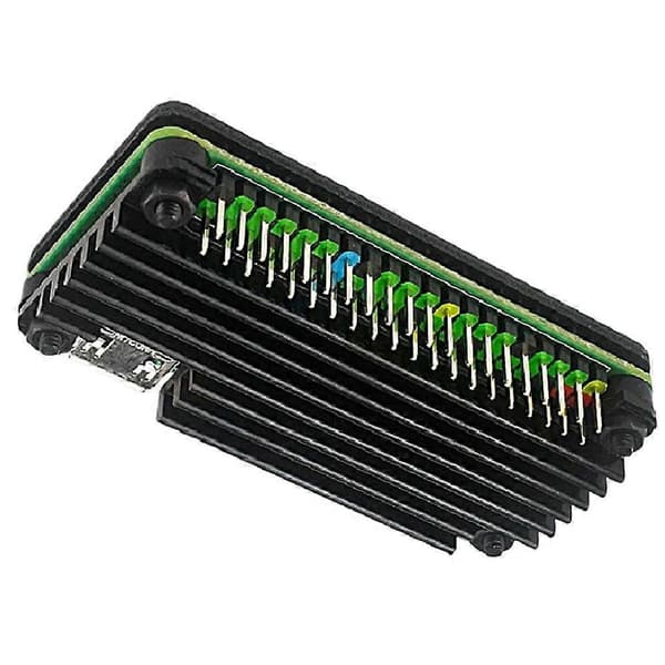 For Raspberry Pi Zero 2W CNC metallskall passiv kjøling kjøleribbe GPIO-header Black