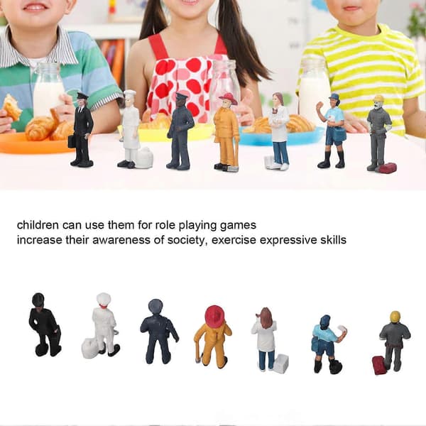 7 st mjuka plastfigurer, simuleringskaraktärsrollspelsfigurer för barn 3+ år