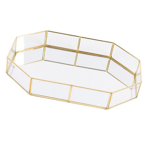 sminkförvaring i glas smyckesbricka bord suckulenter växter polygoner s