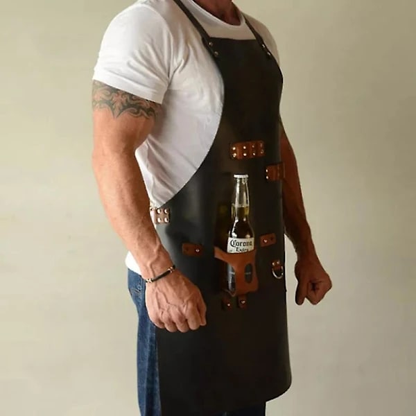 [RM][CA] Personalized Leather Apron (BBQ, Blacksmith, Kitchen, Woodworking, Chef, Butcher) dark brown