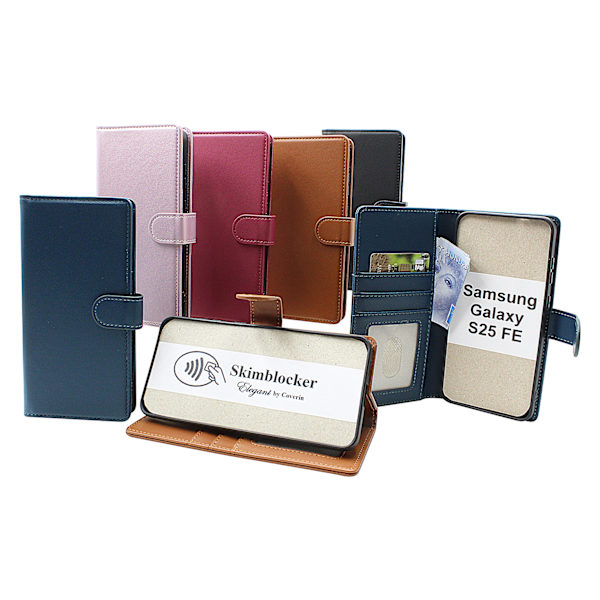 Skimblocker Samsung Galaxy S25 FE Plånboksfodral Brandy