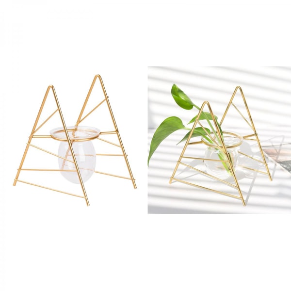 Hydroponisk Växt Glasvas Bonsai Blomkruka Ram Heminredning Triangel