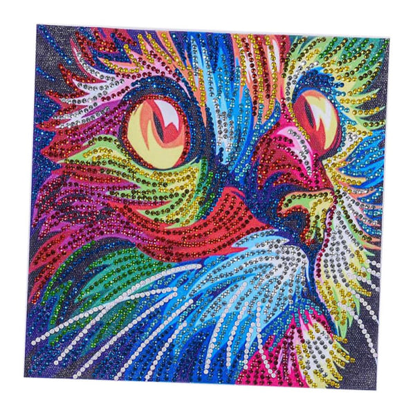 Specialformad djurbild Diamond painting DIY Heminredning Coloful Cat 2