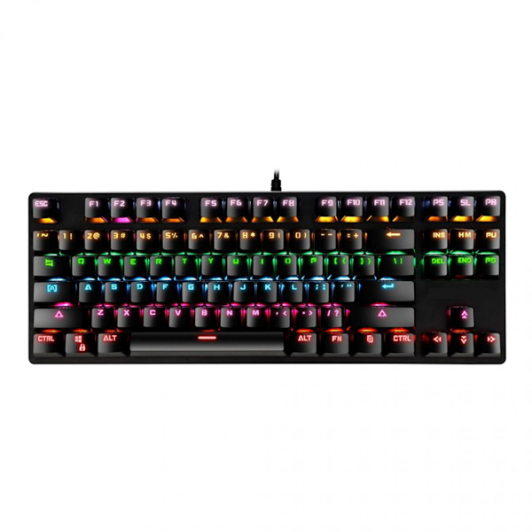 87 Tangenter Mekaniskt Tangentbord Trådbundet USB RGB Bakgrundsbelyst Gaming PC Tangentbord Svart